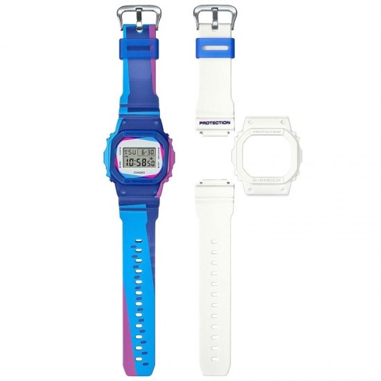Ceas Casio G-Shock, The Origin DWE-5600PR-2ER, Set cu 2 bratari si carcase suplimentare