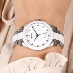 Ceas Dama, Festina, Ceramic cu Cristale Swarovski F20499/1