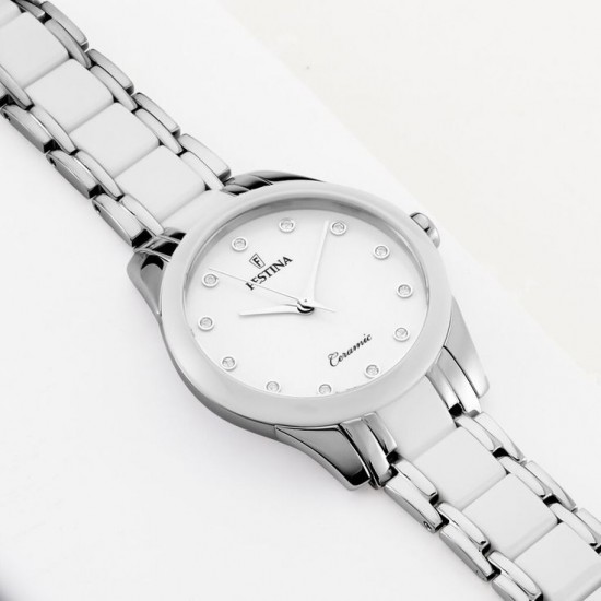 Ceas Dama, Festina, Ceramic cu Cristale Swarovski F20499/1