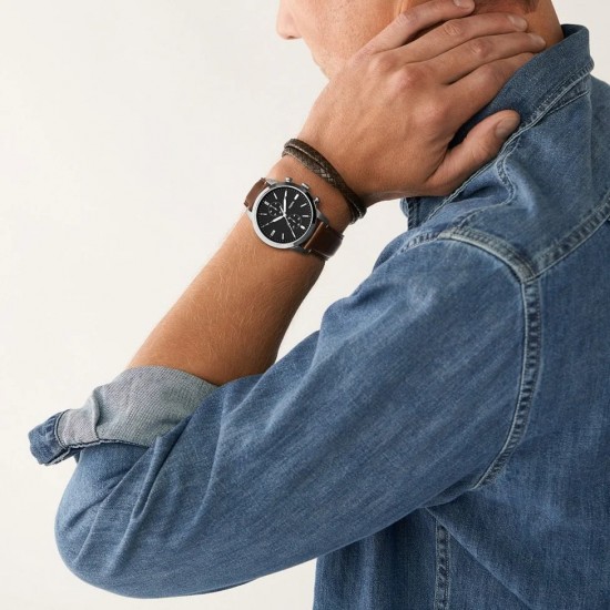 Ceas Barbati, Fossil, Townsman FS5967SET, Set cu Bratara