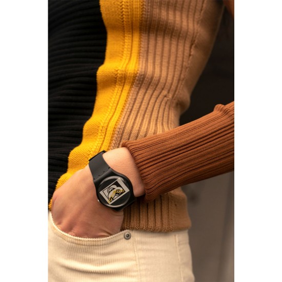Ceas Swatch, Keith Haring Mickey Blanc Sur Noir SUOZ337 Ceas Swatch, Keith Haring Mickey Blanc Sur Noir SUOZ337