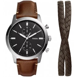 Ceas Barbati, Fossil, Townsman FS5967SET, Set cu Bratara