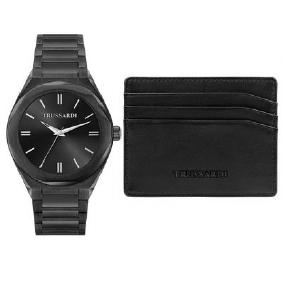 Ceas Barbati, Trussardi, Brink R2453156007, Set cu Portofel carduri Ceas Barbati, Trussardi, Brink R2453156007, Set cu Portofel carduri