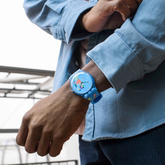 Ceas Swatch, Blue Sky, by Vassily Kandinsky SUOZ342 Ceas Swatch, Blue Sky, by Vassily Kandinsky SUOZ342