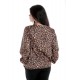 Bluza Dama cu Decolteu in V, Satin Leopard