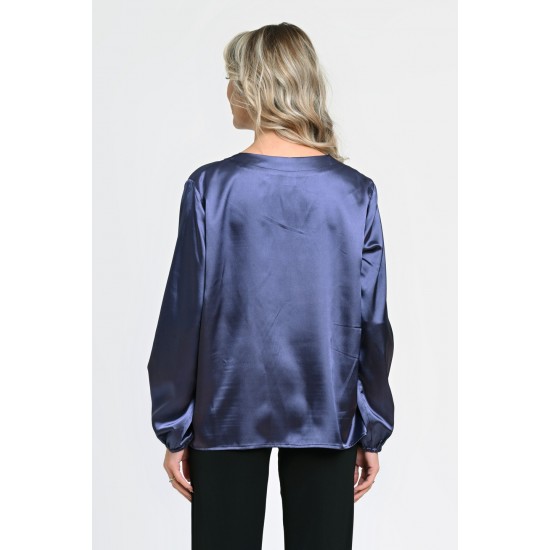 Bluza Dama cu Funda Ampla, Indigo Satin