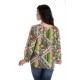 Bluza Dama, cu Maneca lunga tip IE, Verde cu Imprimeu Multicolor