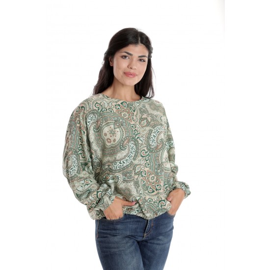 Bluza Dama cu Maneca lunga tip Kimono, Verde