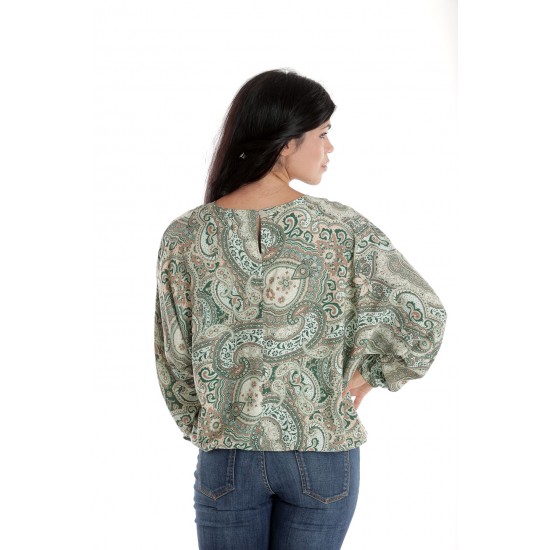 Bluza Dama cu Maneca lunga tip Kimono, Verde