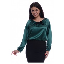 Bluza Dama Verde de Satin cu funda detasabila