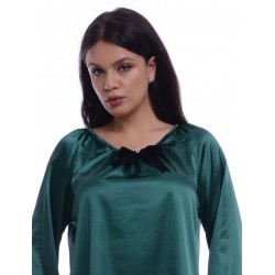 Bluza Dama Verde de Satin cu funda detasabila