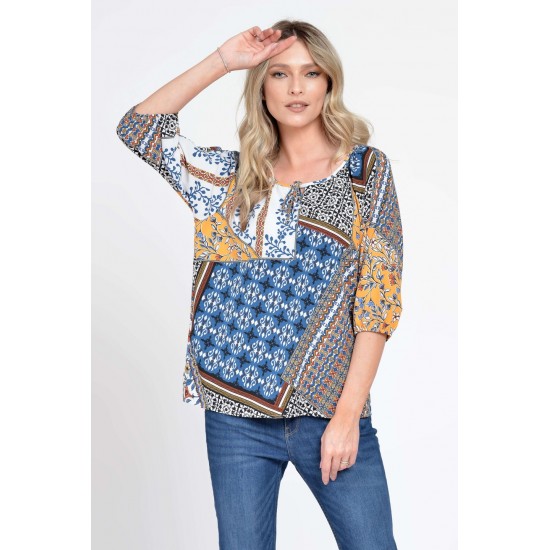 Bluza IE Dama cu Maneca 3 sferturi, Multicolor