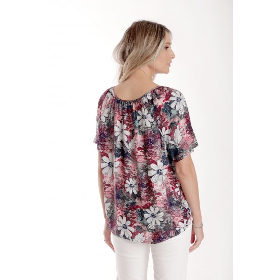 Bluza Dama, Ampla cu Imprimeu Floral, Multicolor
