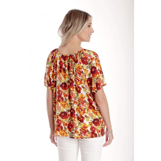 Bluza Dama, Ampla cu Imprimeu Floral - Panselute