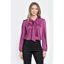 Bluza Dama din Satin, Eleganta, Funda, Violet V302
