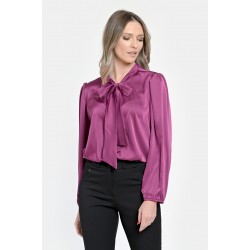 Bluza Dama din Satin, Eleganta, Funda, Violet V302