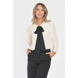 Bluza Dama, Eleganta cu Funda Contrastanta V298