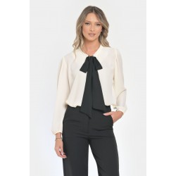 Bluza Dama, Eleganta cu Funda Contrastanta V298