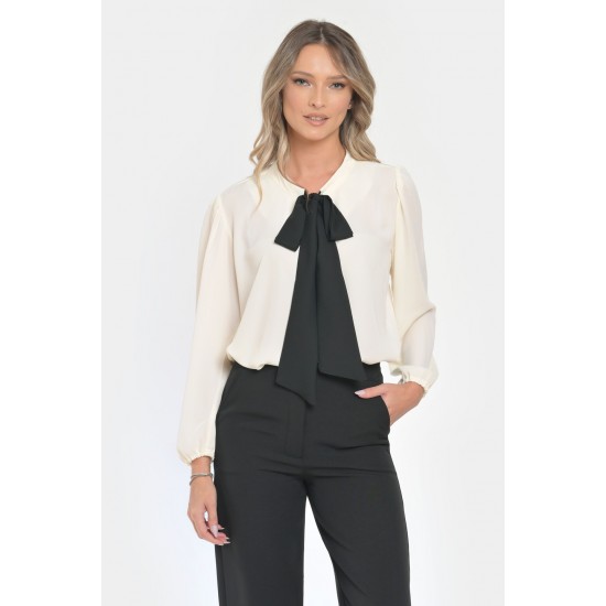 Bluza Dama, Eleganta cu Funda Contrastanta V298