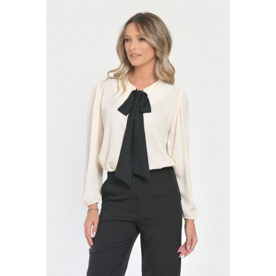 Bluza Dama, Eleganta cu Funda Contrastanta V298