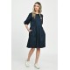 Rochie Medie Dama V264, bleumarin pictata