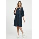 Rochie Medie Dama V264, bleumarin pictata