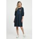 Rochie Medie Dama V264, bleumarin pictata