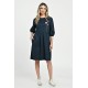 Rochie Medie Dama V264, bleumarin pictata