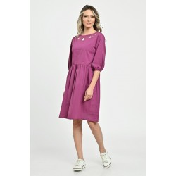 Rochie Medie Dama V265, Fucsia pictata