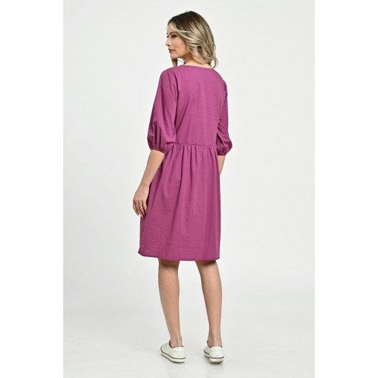 Rochie Medie Dama V265, Fucsia pictata