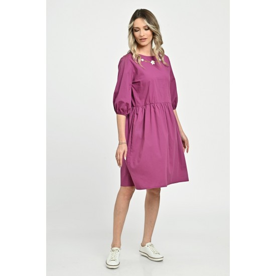 Rochie Medie Dama V265, Fucsia pictata