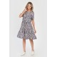 Rochie Medie Dama V284, Imprimeu cu Motive Orientale