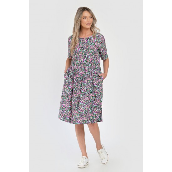 Rochie Medie Dama V287, cu model Floral