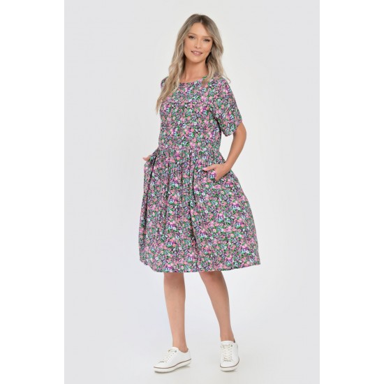 Rochie Medie Dama V287, cu model Floral