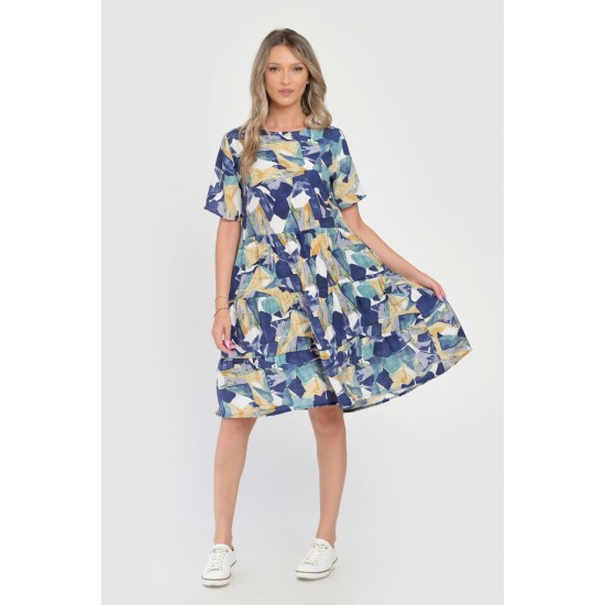 Rochie Medie Dama V289, cu Imprimeu Abstract