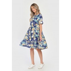 Rochie Medie Dama V289, cu Imprimeu Abstract