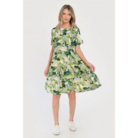 Rochie Medie Dama V290, cu Imprimeu Abstract