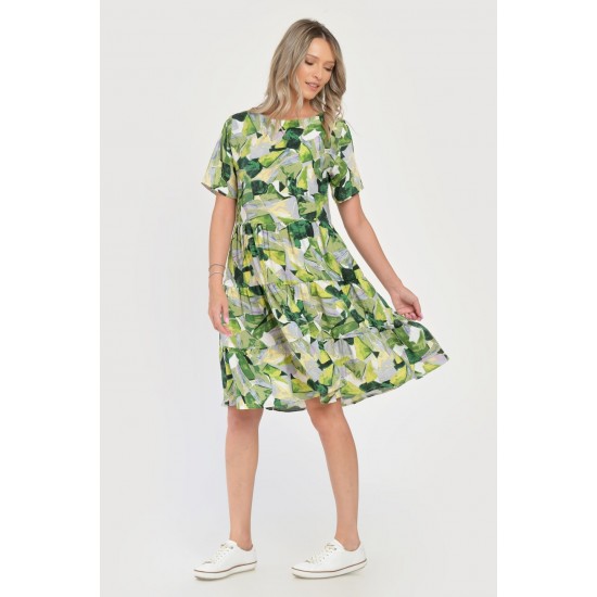 Rochie Medie Dama V290, cu Imprimeu Abstract