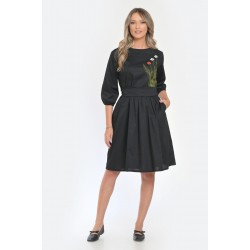 Rochie Medie Dama V294, Pictata manual, model floral