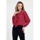 Bluza Dama, Rosu burgundy, Eleganta, cu Funda V306