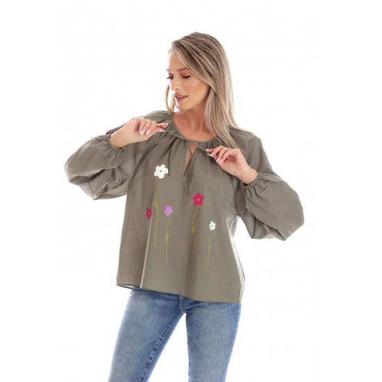 Bluza Dama, Eranthe, Boho, stil IE cu Pictura Realizata Manual V357