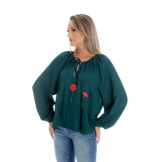 Bluza Dama, Eranthe, Boho, stil IE cu Pictura Realizata Manual V359