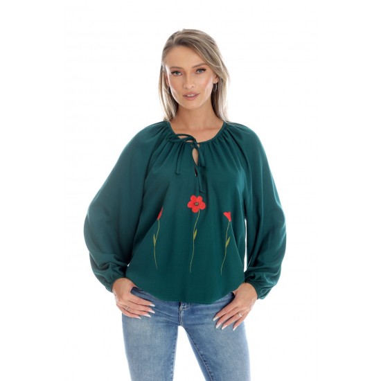 Bluza Dama, Eranthe, Boho, stil IE cu Pictura Realizata Manual V359