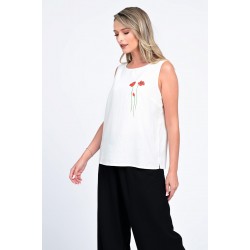 Bluza Dama, Eranthe, Garden Flowers V339, cu Pictura Realizata Manual