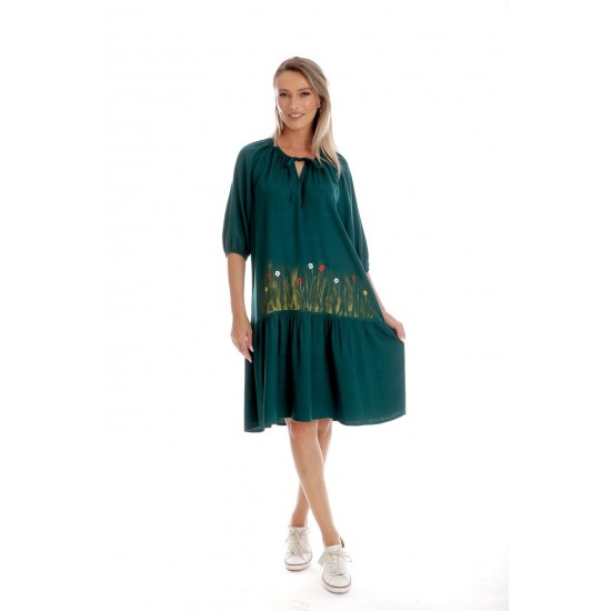 Rochie Dama, Eranthe, Boho Style, cu Pictura Realizata Manual V351