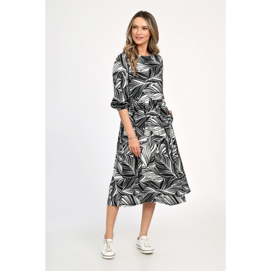 Rochie Dama, Eranthe, Leafy Black V312 Rochie Dama, Eranthe, Leafy Black V312