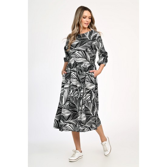 Rochie Dama, Eranthe, Leafy Black V312 Rochie Dama, Eranthe, Leafy Black V312