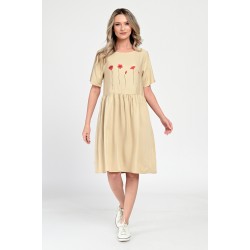 Rochie Medie Dama, Casual, Bej V308