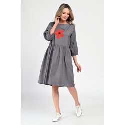 Rochie Medie Dama, Casual, Gri V307