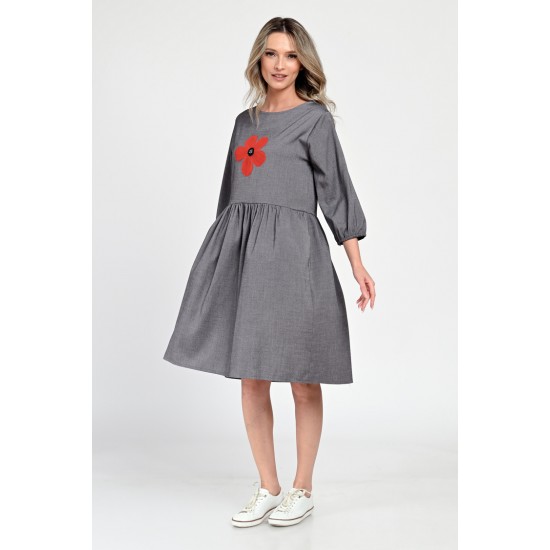 Rochie Medie Dama, Casual, Gri V307